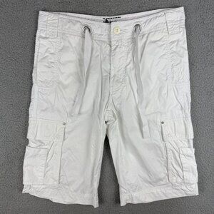 Triple Five Soul Shorts Men 30 White Cargo Utility 555 Rap Hip Hop Vintage Y2K 2